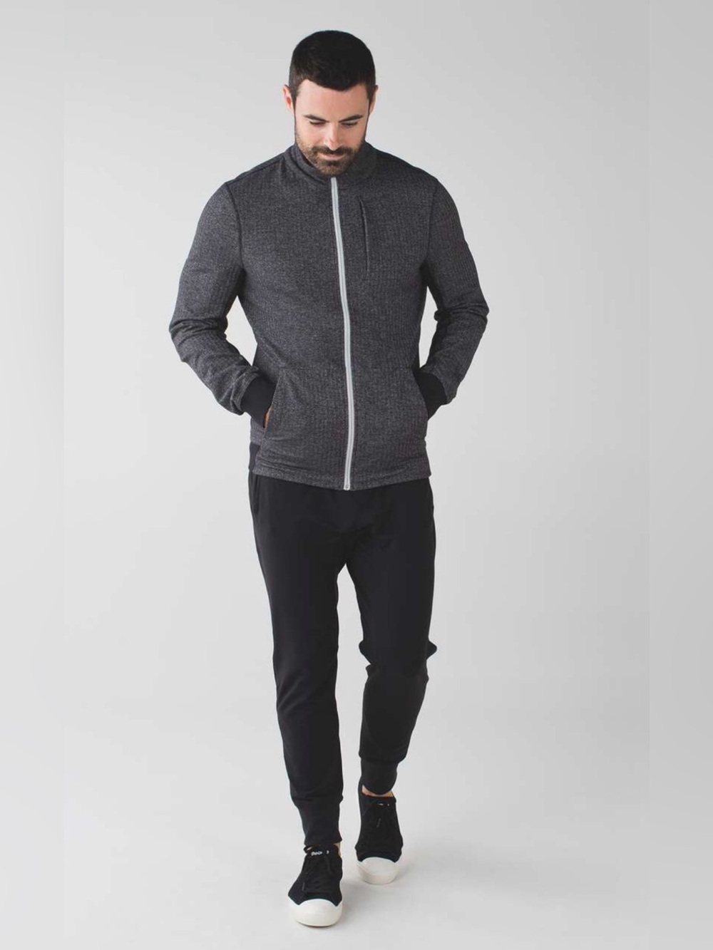 Lululemon PrePost Jacket black Heathered Herringbone men's size medium